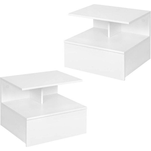 Woltu Nachttisch (2-St., Set), hängend Wandregal mit Schublade