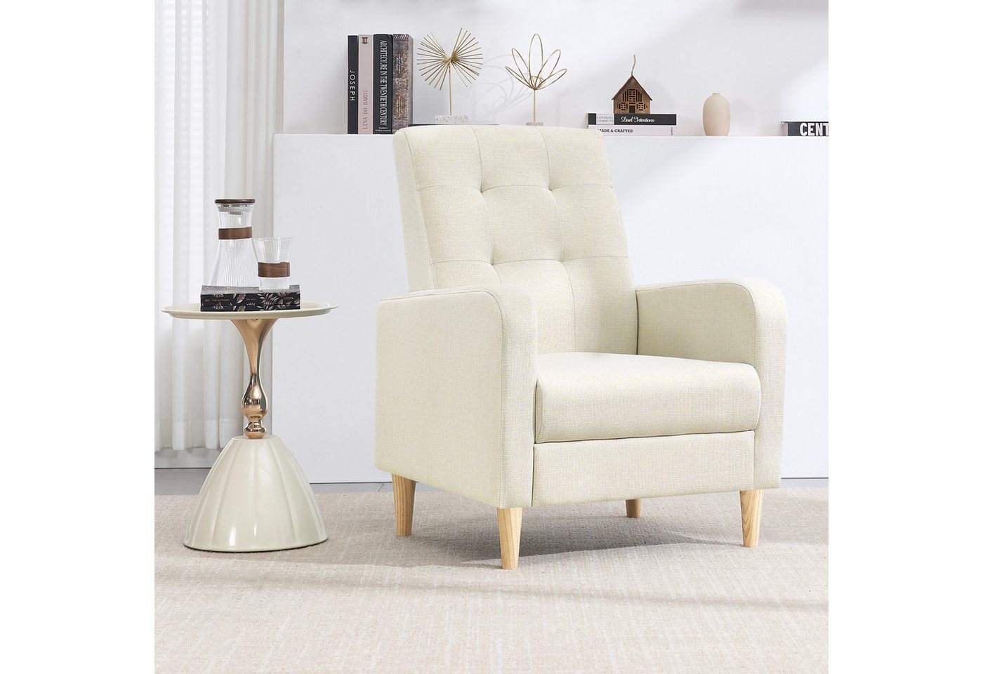 Woltu Ohrensessel (1-St), Relaxsessel mit Massivholzbeinen, Loungesessel modern – Bild 2 von 5