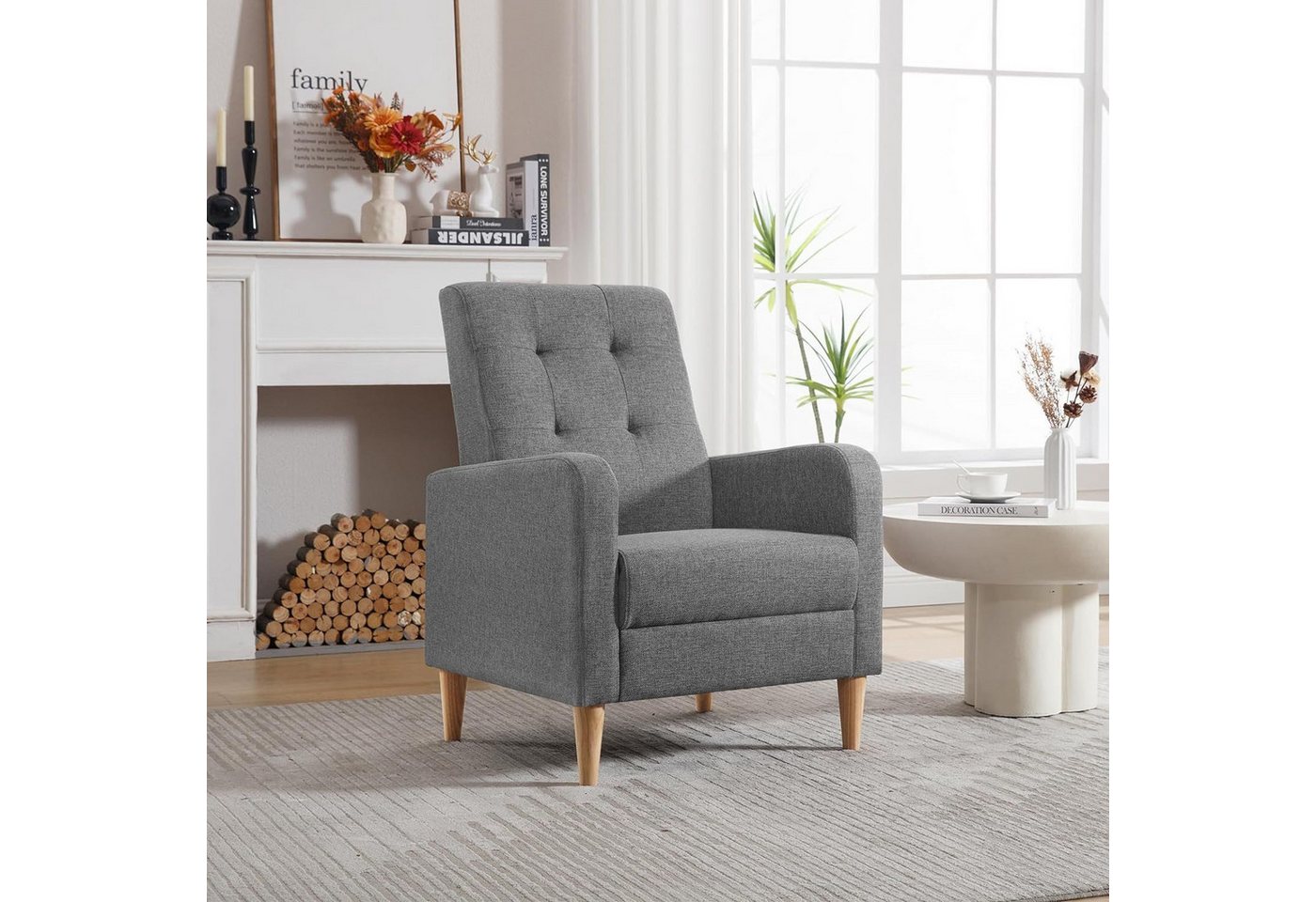 Woltu Ohrensessel (1-St), Relaxsessel mit Massivholzbeinen, Loungesessel modern – Bild 2 von 2