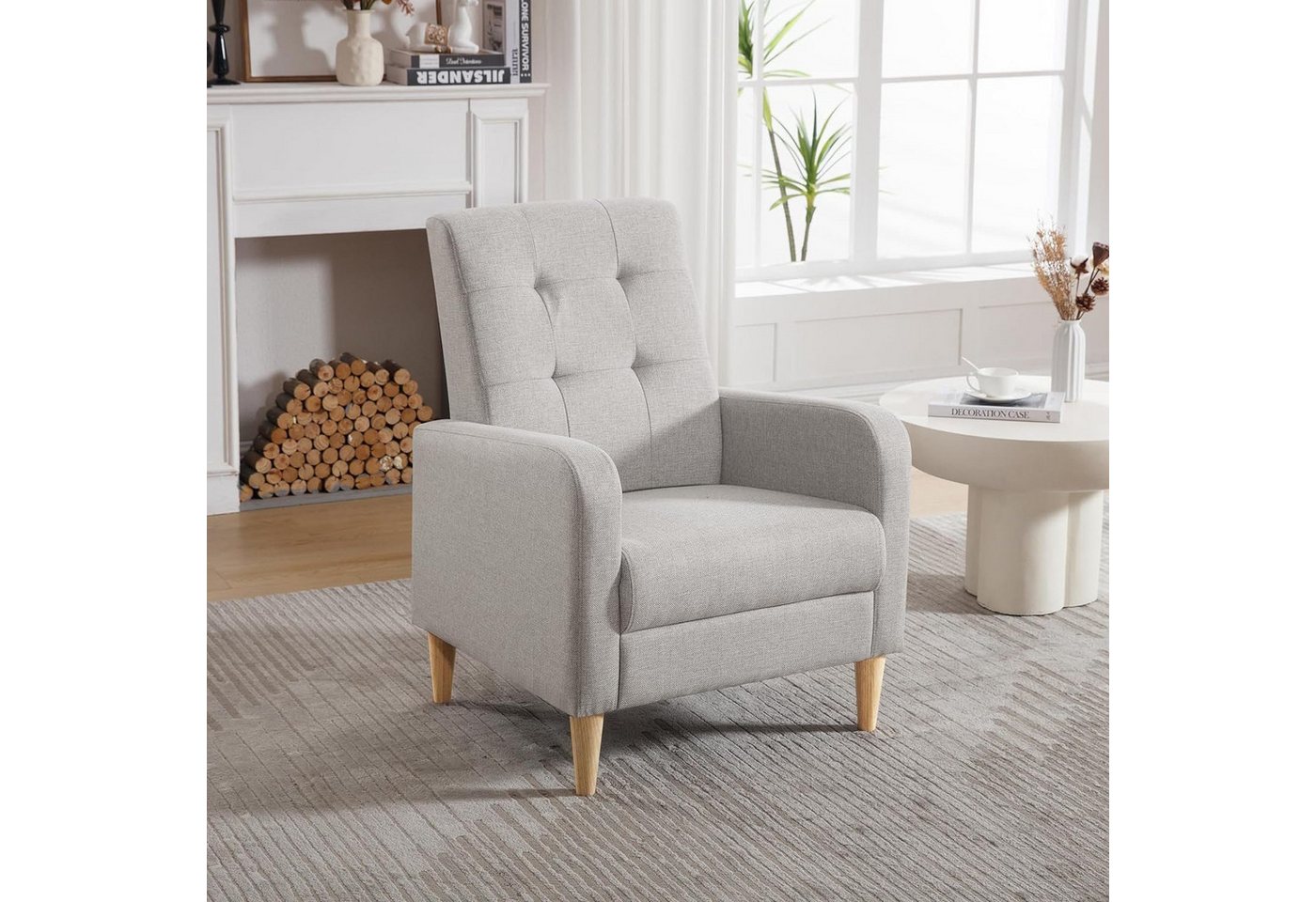Woltu Ohrensessel (1-St), Relaxsessel mit Massivholzbeinen, Loungesessel modern – Bild 2 von 2