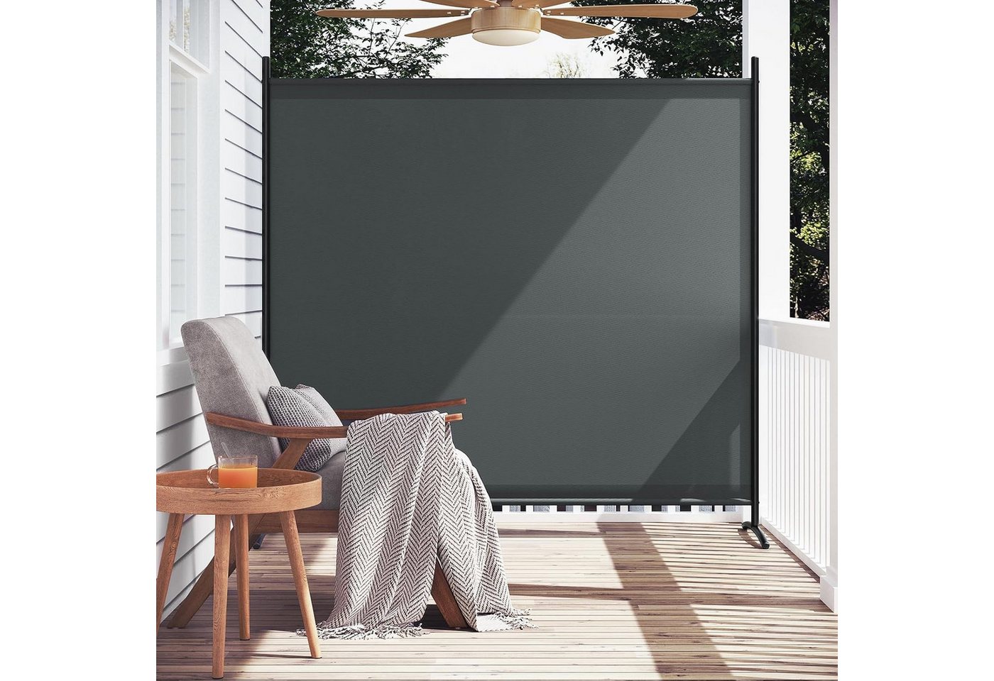 Woltu Paravent (1 St), Raumteiler freistehend, Sichtschutzwand 180x177 cm – Bild 2 von 5