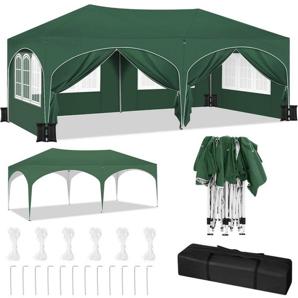 Woltu Pavillon, Faltpavillon wasserfest stabil UV-Schutz mit 4 Sandsäcke(ohne Sand)
