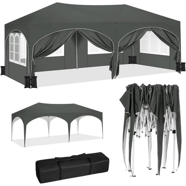 Woltu Pavillon, Faltpavillon wasserfest stabil UV-Schutz mit 4 Sandsäcke(ohne Sand)