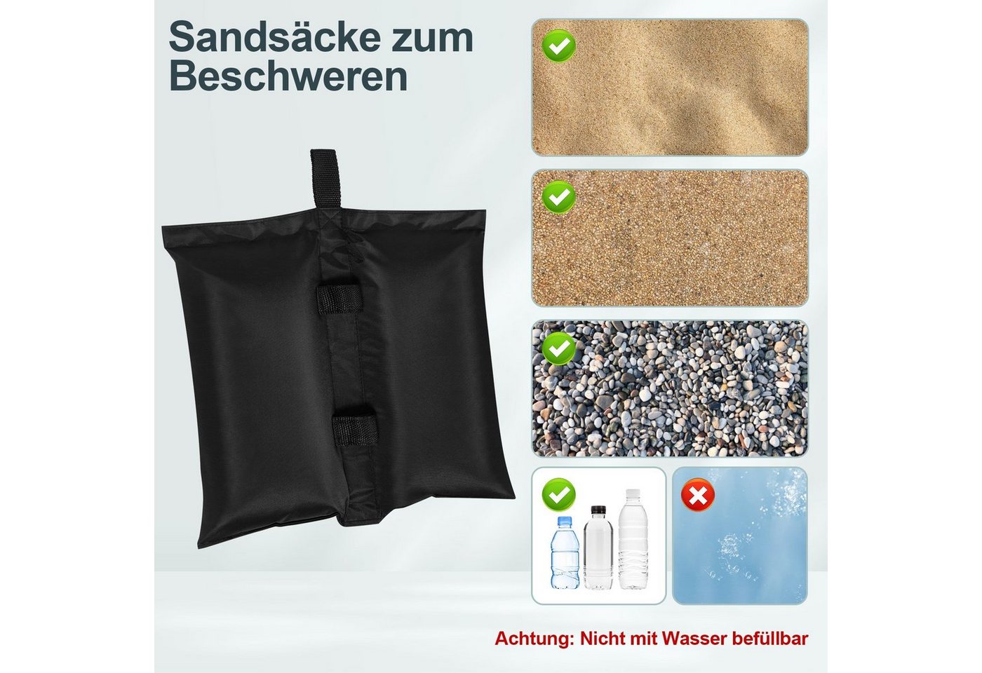 Woltu Pavillon-Sandsäcke, (4-tlg), Pavillon Gewichte 4er Set für Zelt – Bild 2 von 5