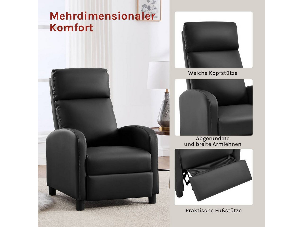 Woltu Relaxsessel (1-St), Lesesessel, Loungesessel mit Liegefunktion – Bild 5 von 5
