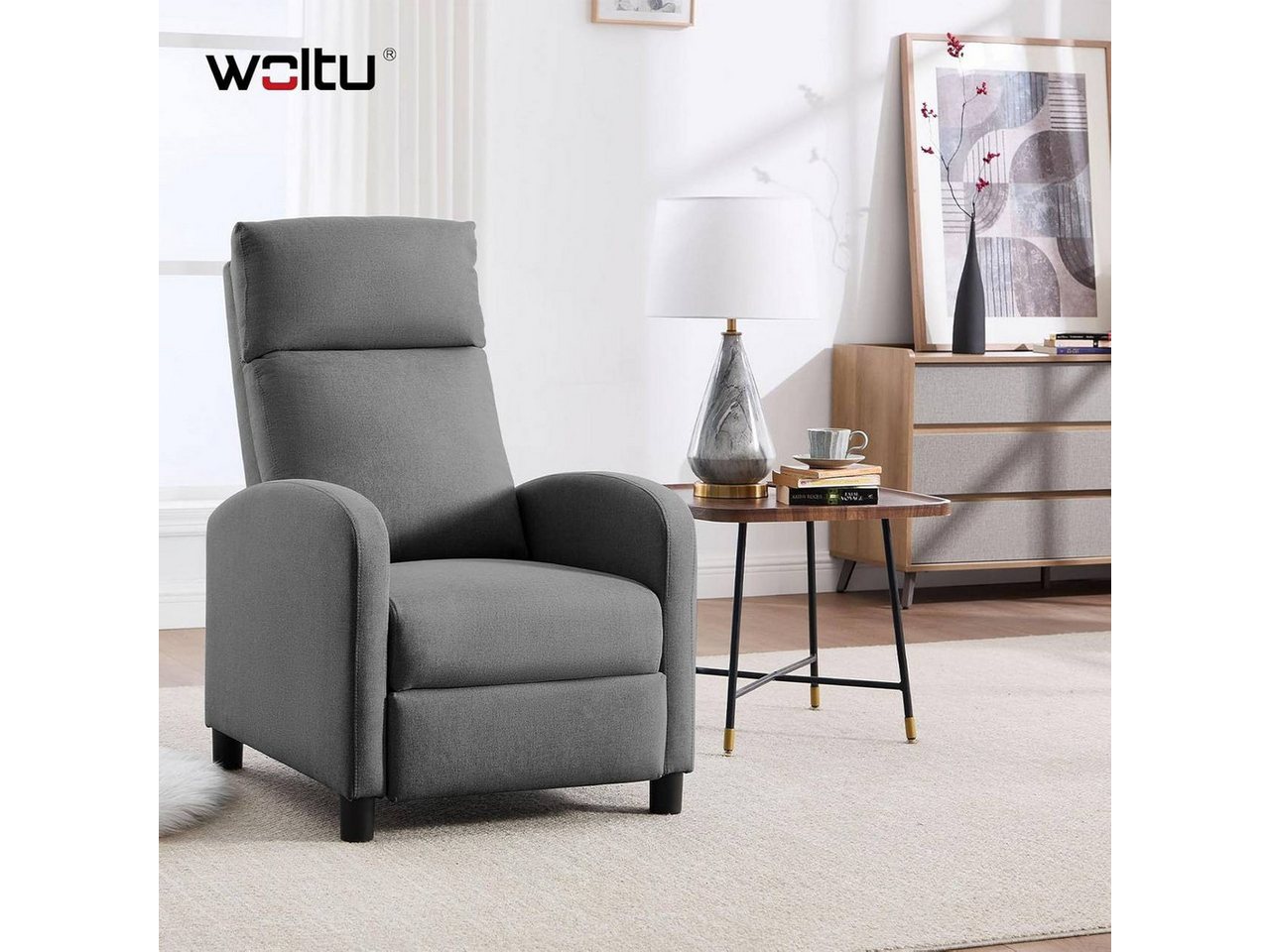 Woltu Relaxsessel (1-St), Lesesessel, Loungesessel mit Liegefunktion – Bild 2 von 5