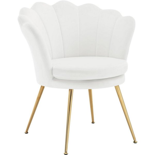 Woltu Relaxsessel, Sessel Wohnzimmer in Blumenform, mit Samtbezug Metallbeinen