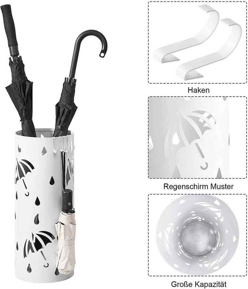 Woltu Schirmständer, Schirmständer Regenschirmständer mit Wasserauffangschale – Bild 2 von 5