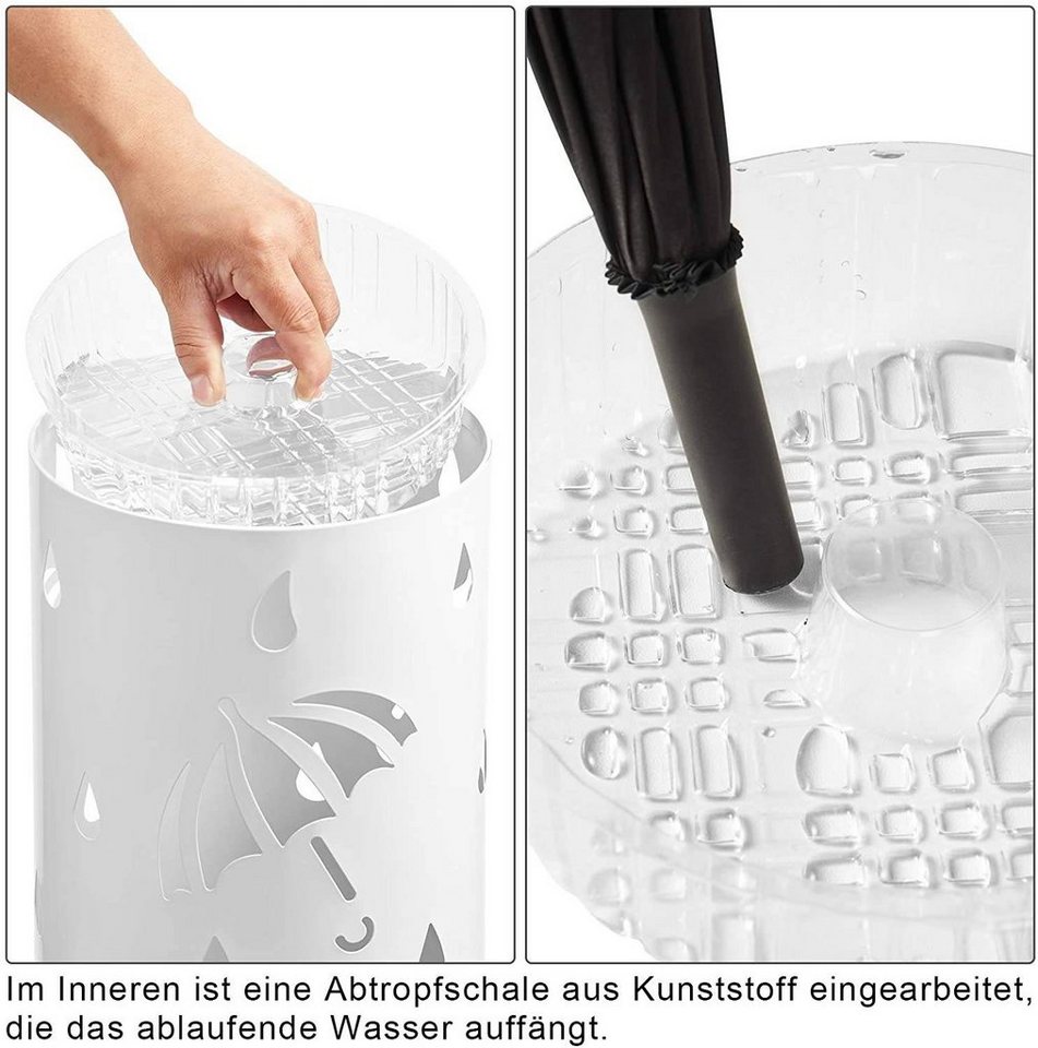 Woltu Schirmständer, Schirmständer Regenschirmständer mit Wasserauffangschale – Bild 5 von 5
