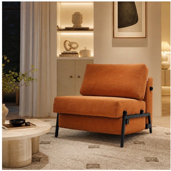 Woltu Schlafsofa, Schlafsessel mit abnehmbarem Kissen und klappbaren Beinen