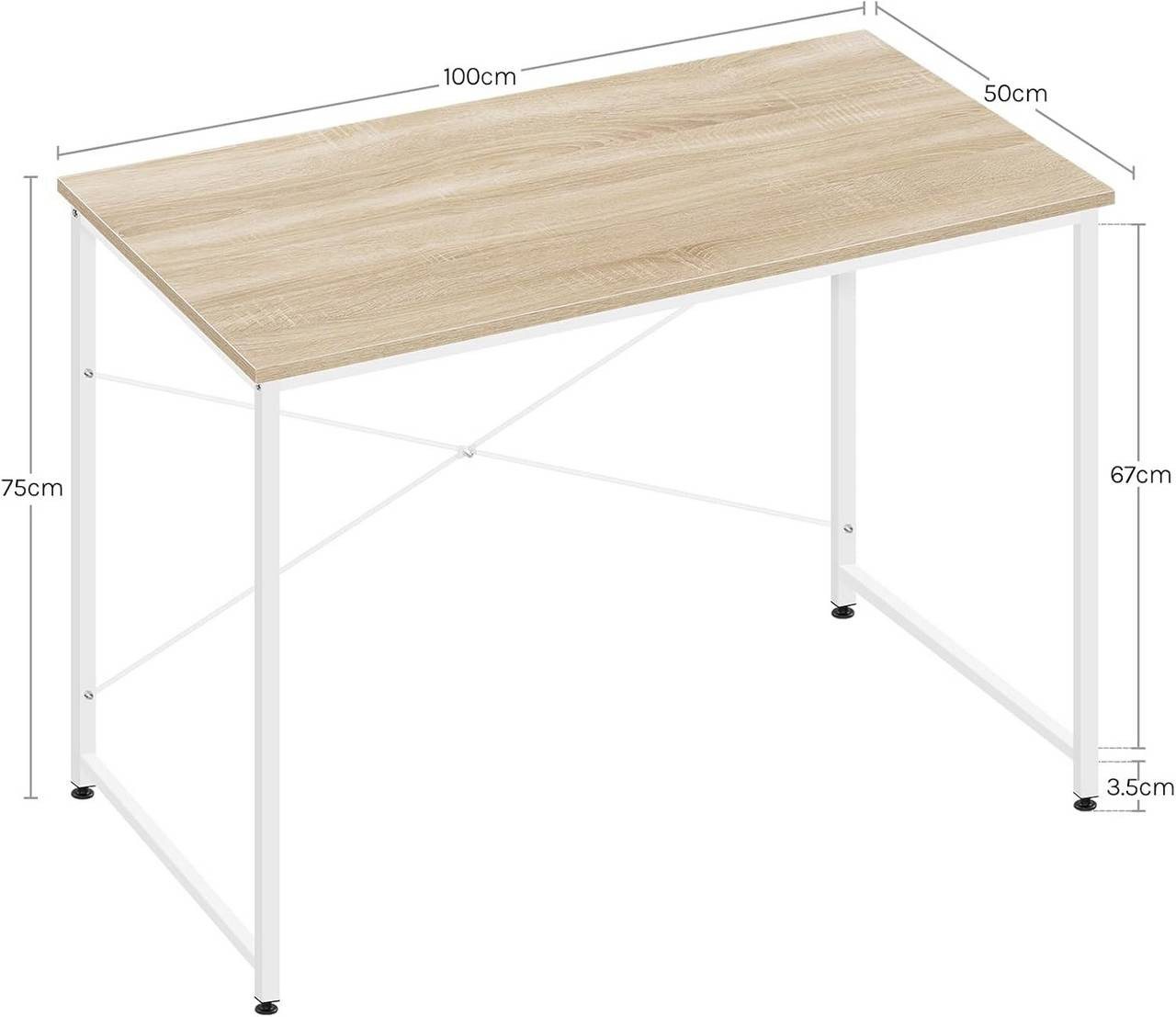 Woltu Schreibtisch (1-St), Computertisch, für Büro Homeoffice Arbeitszimmer Schlafzimmer – Bild 3 von 5