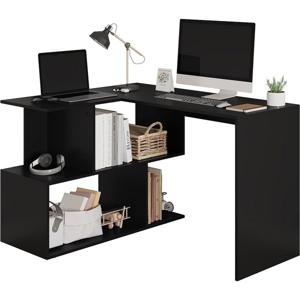 Woltu Schreibtisch (1-St), Computertisch L Form, Eckschreibtisch 120x100cm, mit Ablagen