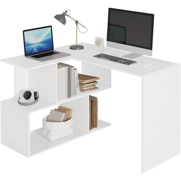 Woltu Schreibtisch (1-St), Computertisch L Form, Eckschreibtisch 120x100cm, mit Ablagen