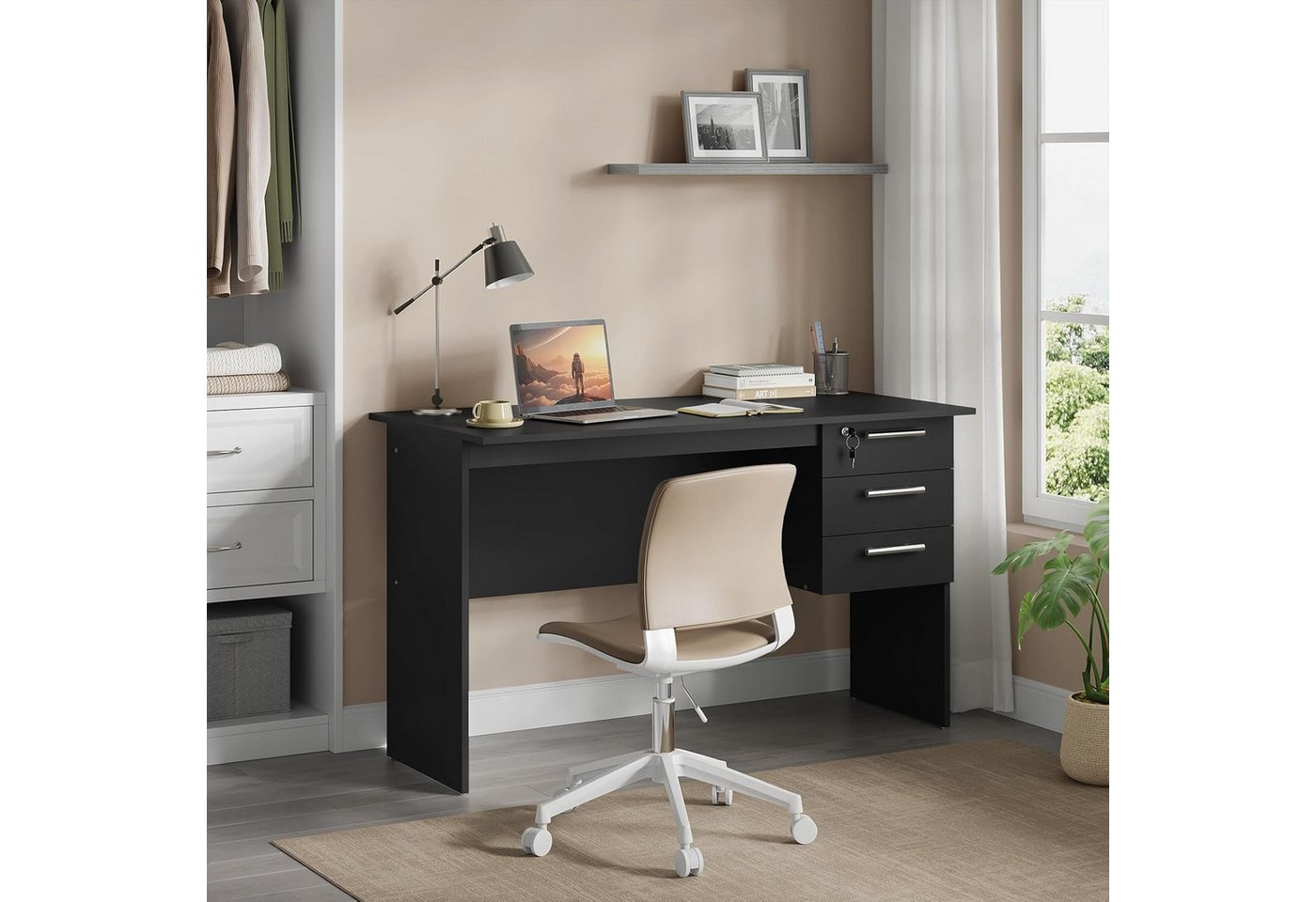 Woltu Schreibtisch, Computertisch 120x60cm Bürotisch PC Tisch, Kinder Arbeitstisch – Bild 2 von 5