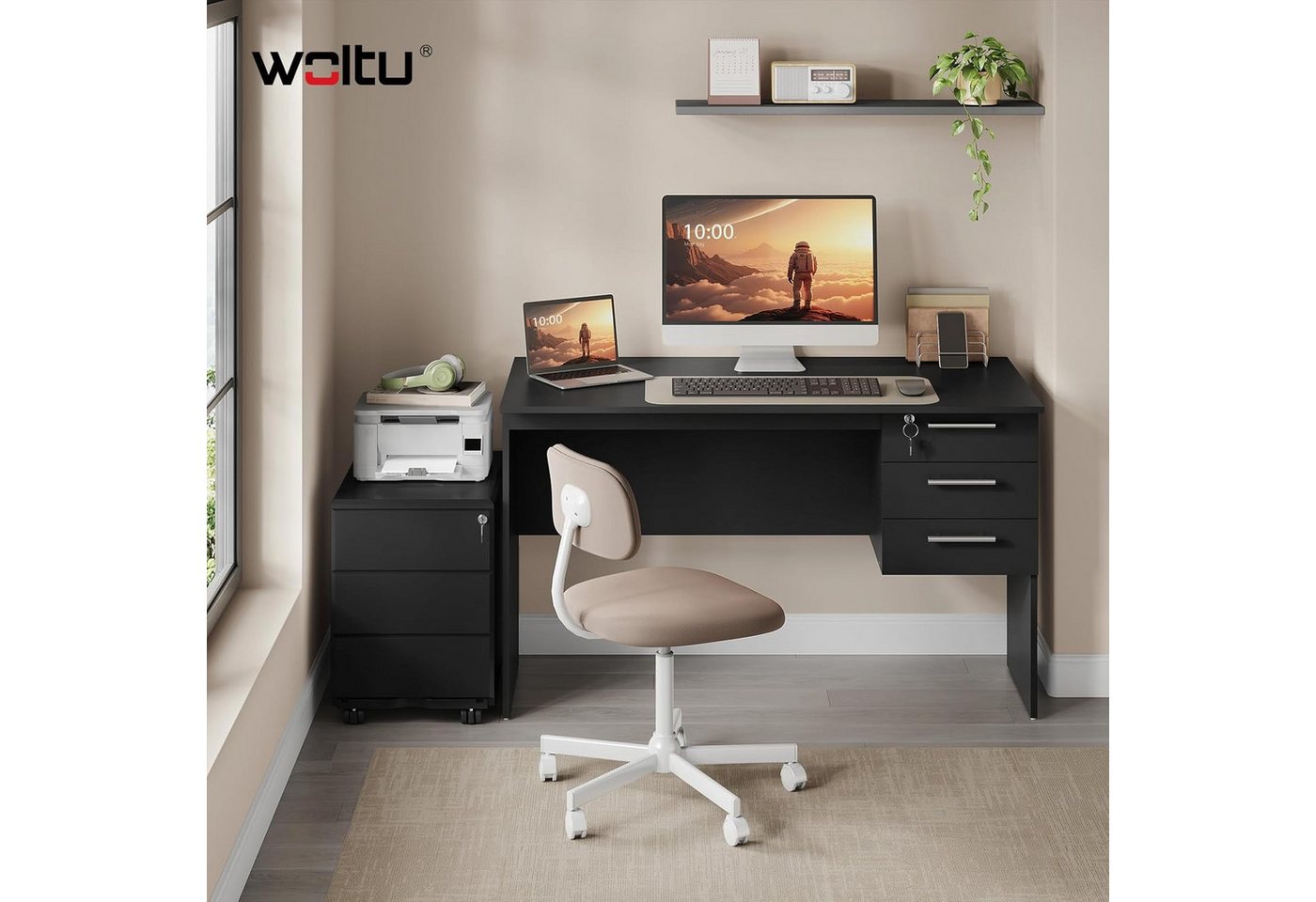 Woltu Schreibtisch, Computertisch 120x60cm Bürotisch PC Tisch, Kinder Arbeitstisch – Bild 5 von 5