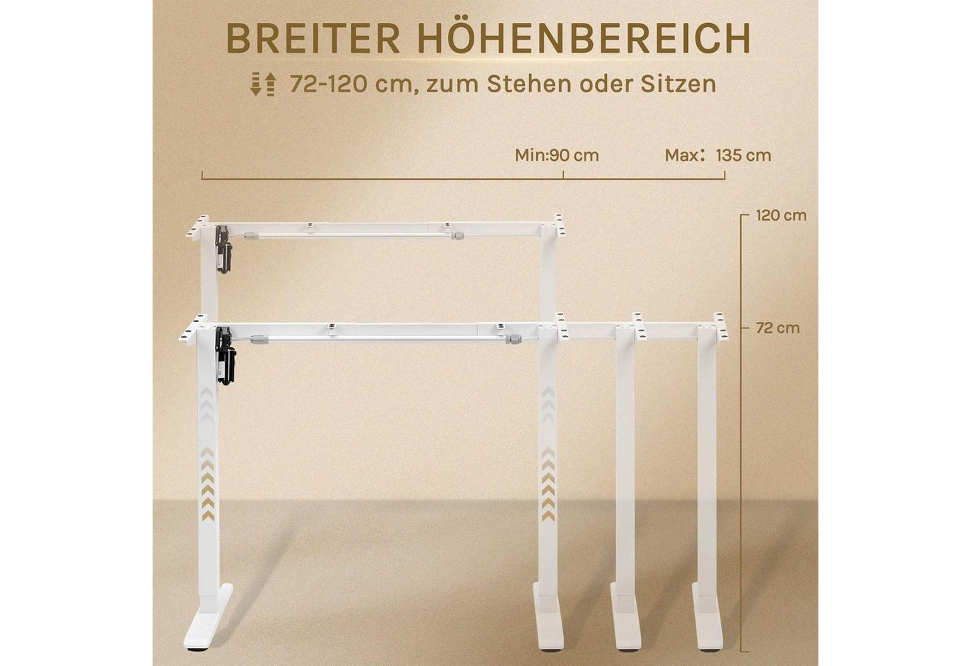 Woltu Schreibtisch, elektrisches Tischgestell, mit 4 Memory-Steuerung, USB-Ladeanschluss – Bild 5 von 5