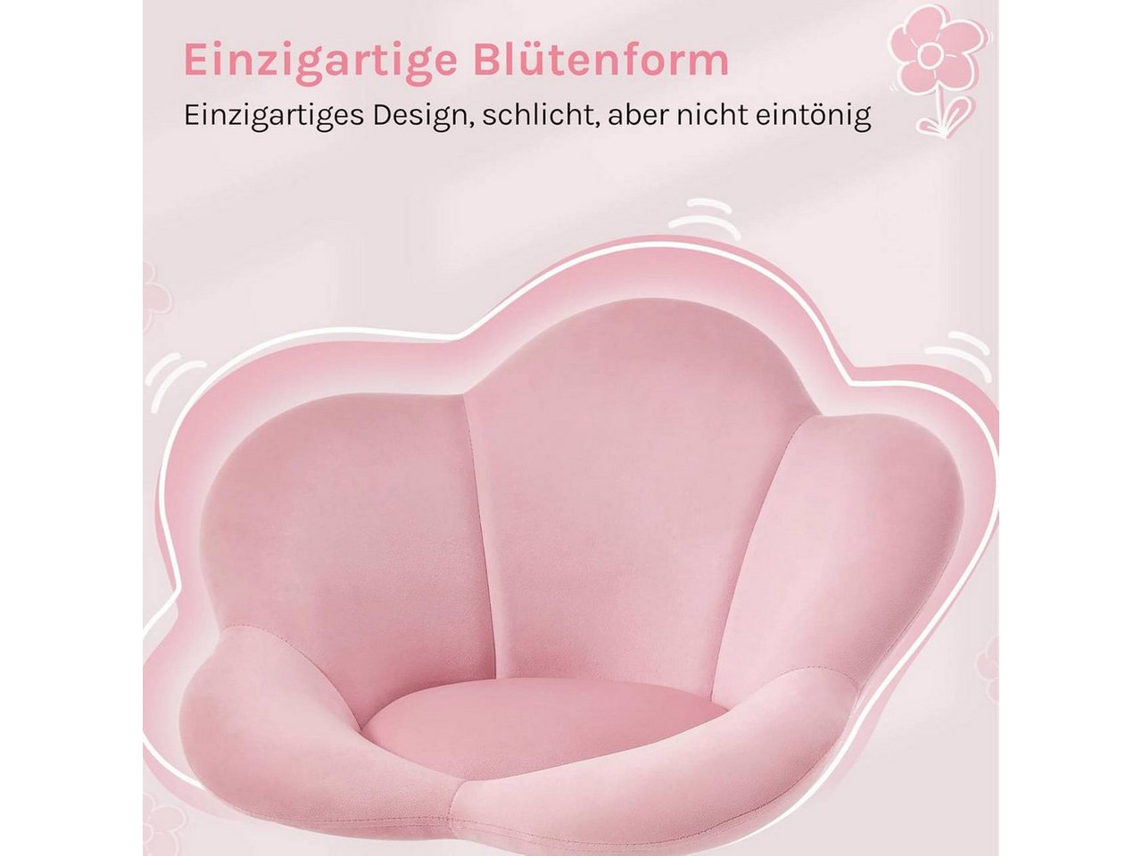 Woltu Schreibtischstuhl (1 St), ergonomisch, höhenverstellbar, Samt – Bild 5 von 5