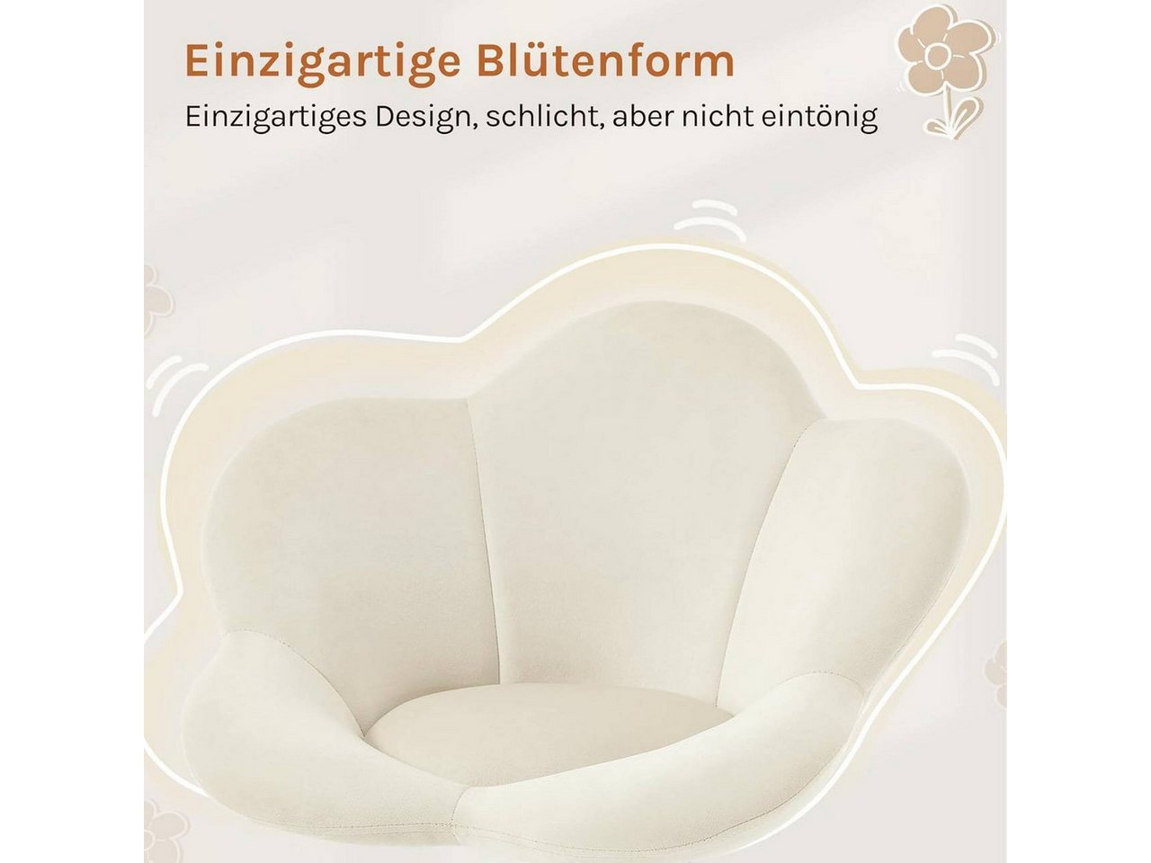 Woltu Schreibtischstuhl (1 St), ergonomisch, höhenverstellbar, Samt – Bild 5 von 5