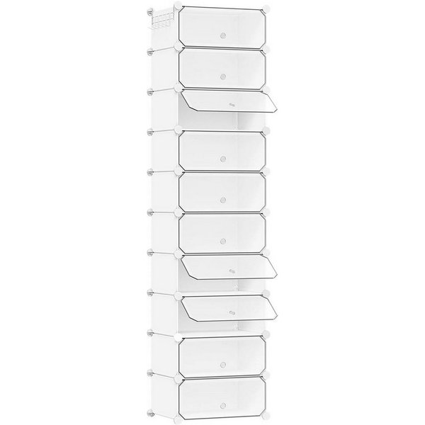 Woltu Schuhbox (1 St), Satz von 10, stapelbares Design, für 20 Paare, mit Tür