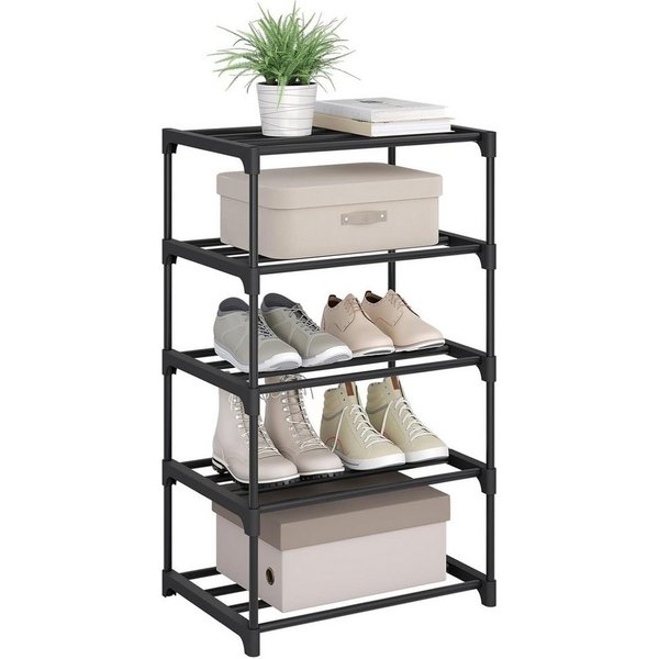 Woltu Schuhregal, offener Schuhschrank Metall. 5 Ebenen für 10 Paar Schuhe