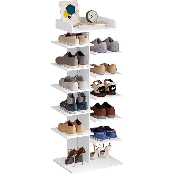 Woltu Schuhregal, 1-tlg., weiß, mit 12 Ebenen, platzsparendes Schuhorganizier