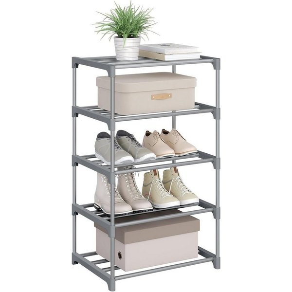 Woltu Schuhregal, offener Schuhschrank Metall. 5 Ebenen für 10 Paar Schuhe