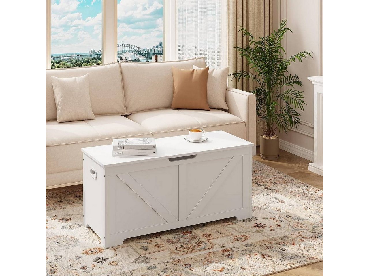 Woltu Sitzbank (1-St), mit Stauraum Sitzfläche, 100x47x40cm – Bild 2 von 5