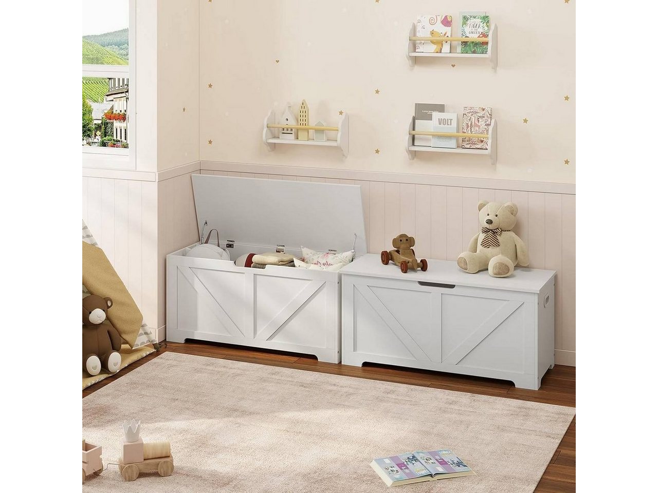 Woltu Sitzbank (1-St), mit Stauraum Sitzfläche, 100x47x40cm – Bild 4 von 5