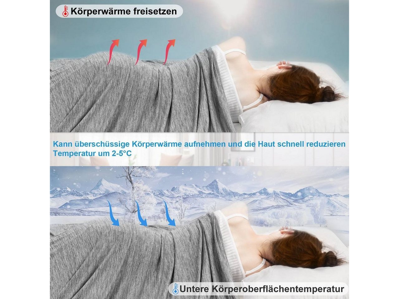 Woltu Sommerbettdecke, Selbstkühlende Decke Mikrofaser Arc-Chill, Kühldecke – Bild 3 von 5