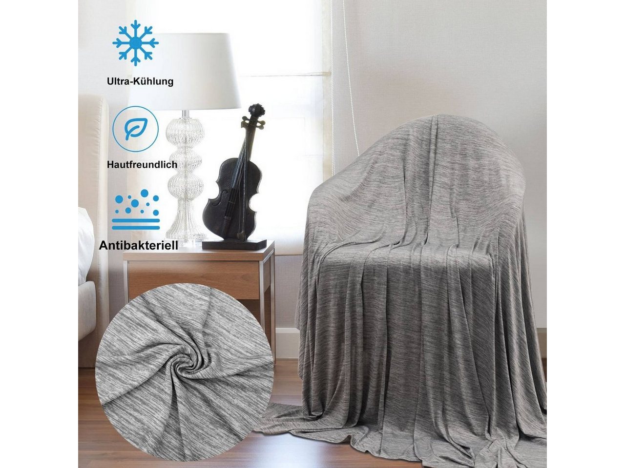 Woltu Sommerbettdecke, Selbstkühlende Decke Mikrofaser Arc-Chill, Kühldecke – Bild 4 von 5