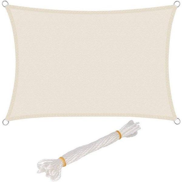 Woltu Sonnensegel, Sonnensegel Polyester Windschutz creme