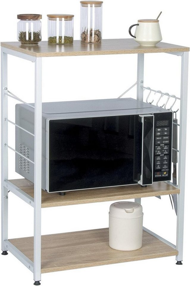 Woltu Standregal, 1-tlg., Standregal aus Holz & Metall mit 3 Ablagen für Küche – Bild 4 von 5