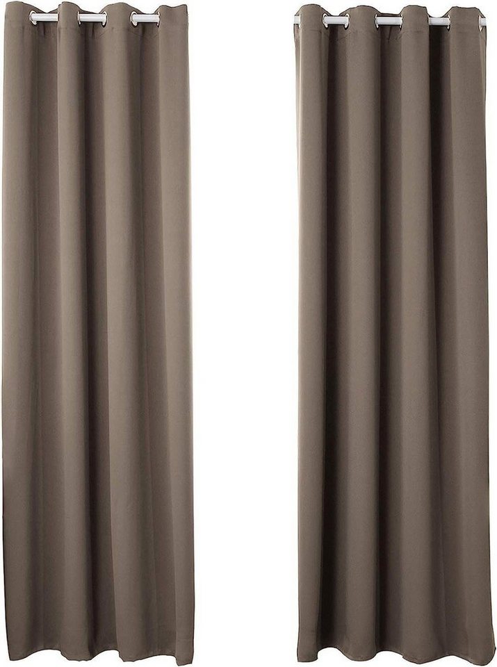 Woltu Verdunkelungsvorhang, Ösen, blickdicht, 2er Set Vorhang Blickdicht Thermovorhang 250g/m² – Bild 2 von 5