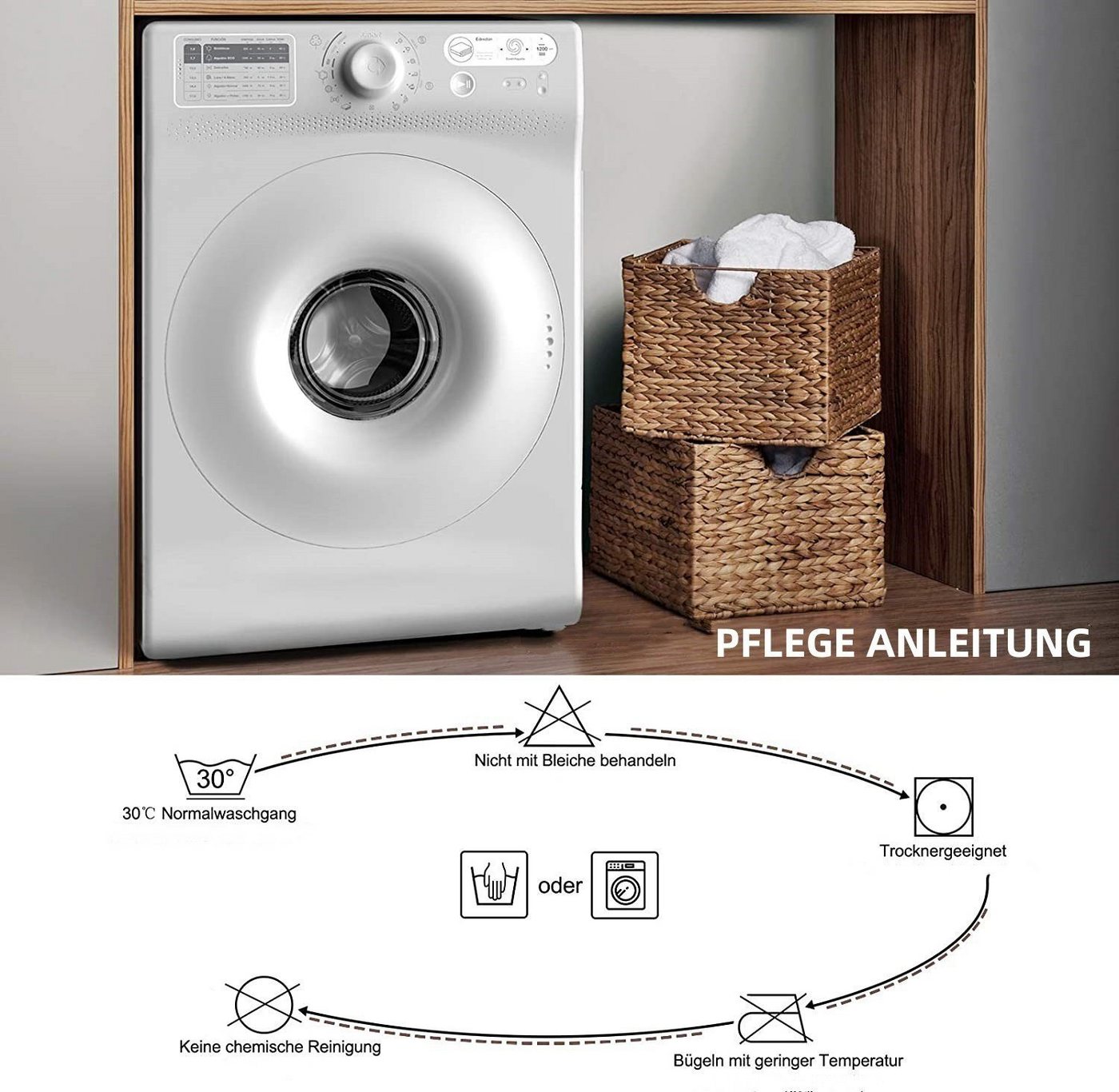 Woltu Verdunkelungsvorhang, Ösen, blickdicht, 2er Set Vorhang Blickdicht Thermovorhang 250g/m² – Bild 5 von 5