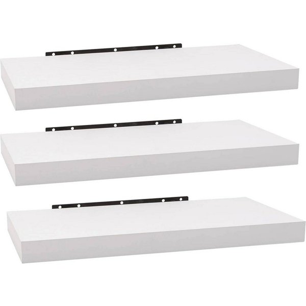 Woltu Wandregal, Set 3-tlg., Wandboard für Deko aus MDF Holz