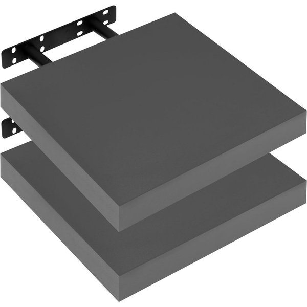 Woltu Wandregal, 2er-Set Wandboard CD DVD Regal Bücherregal Holz Board