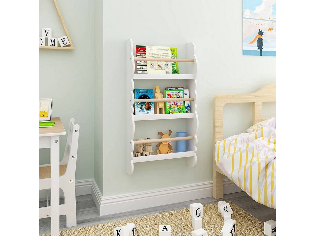 Woltu Wandregal, 1-tlg., Kinder Bücherregal, Bücher-Organizer – Bild 2 von 5