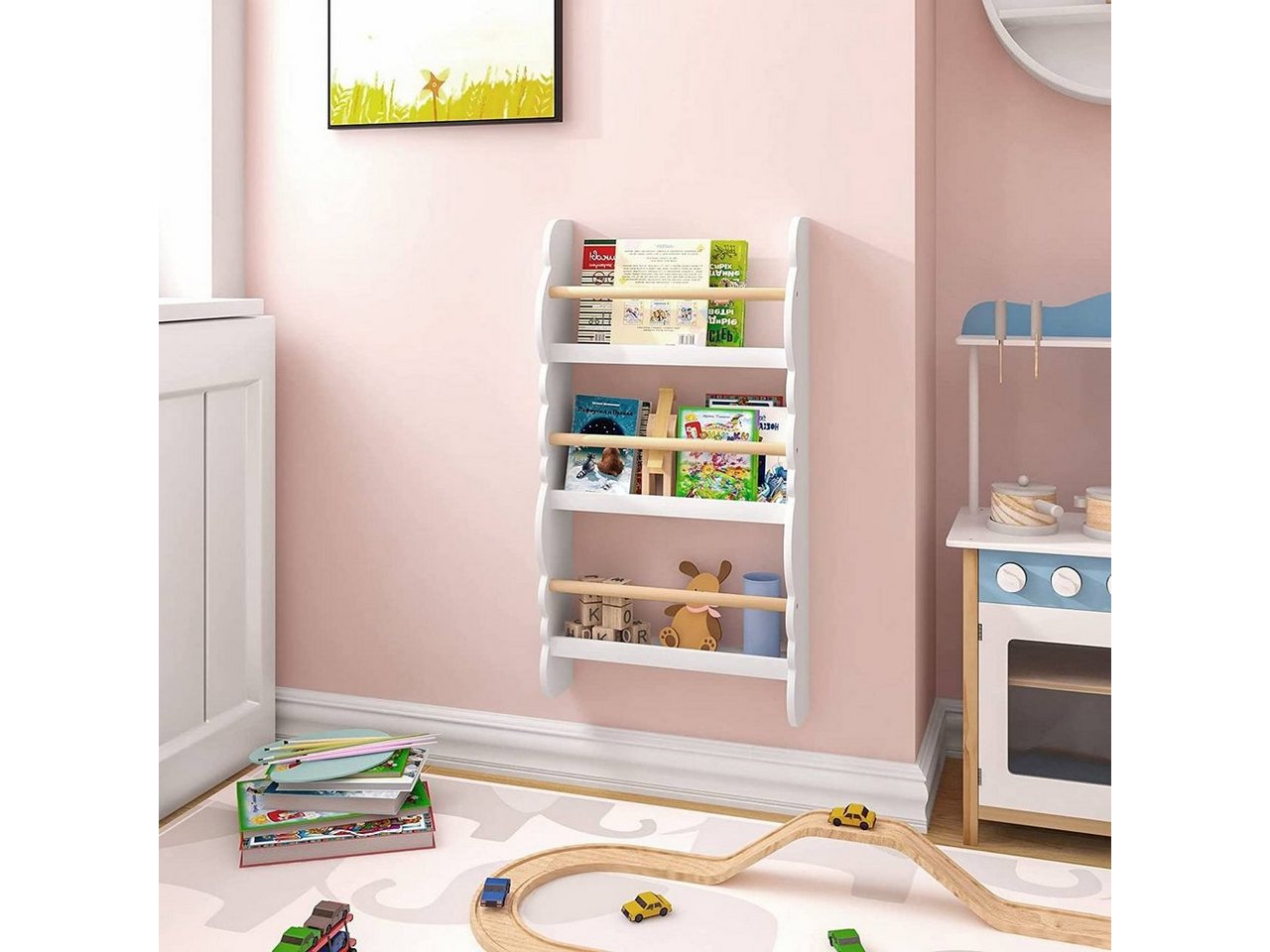 Woltu Wandregal, 1-tlg., Kinder Bücherregal, Bücher-Organizer – Bild 4 von 5