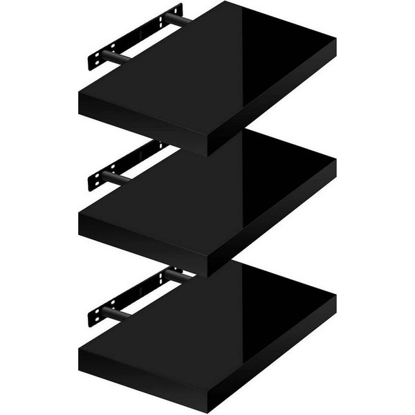 Woltu Wandregal, 3-tlg., Wandboard freischwebend Schweberegal Holz Board