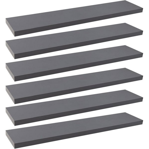 Woltu Wandregal, 6-tlg., Schweberegal Regal Wanddeko aus MDF
