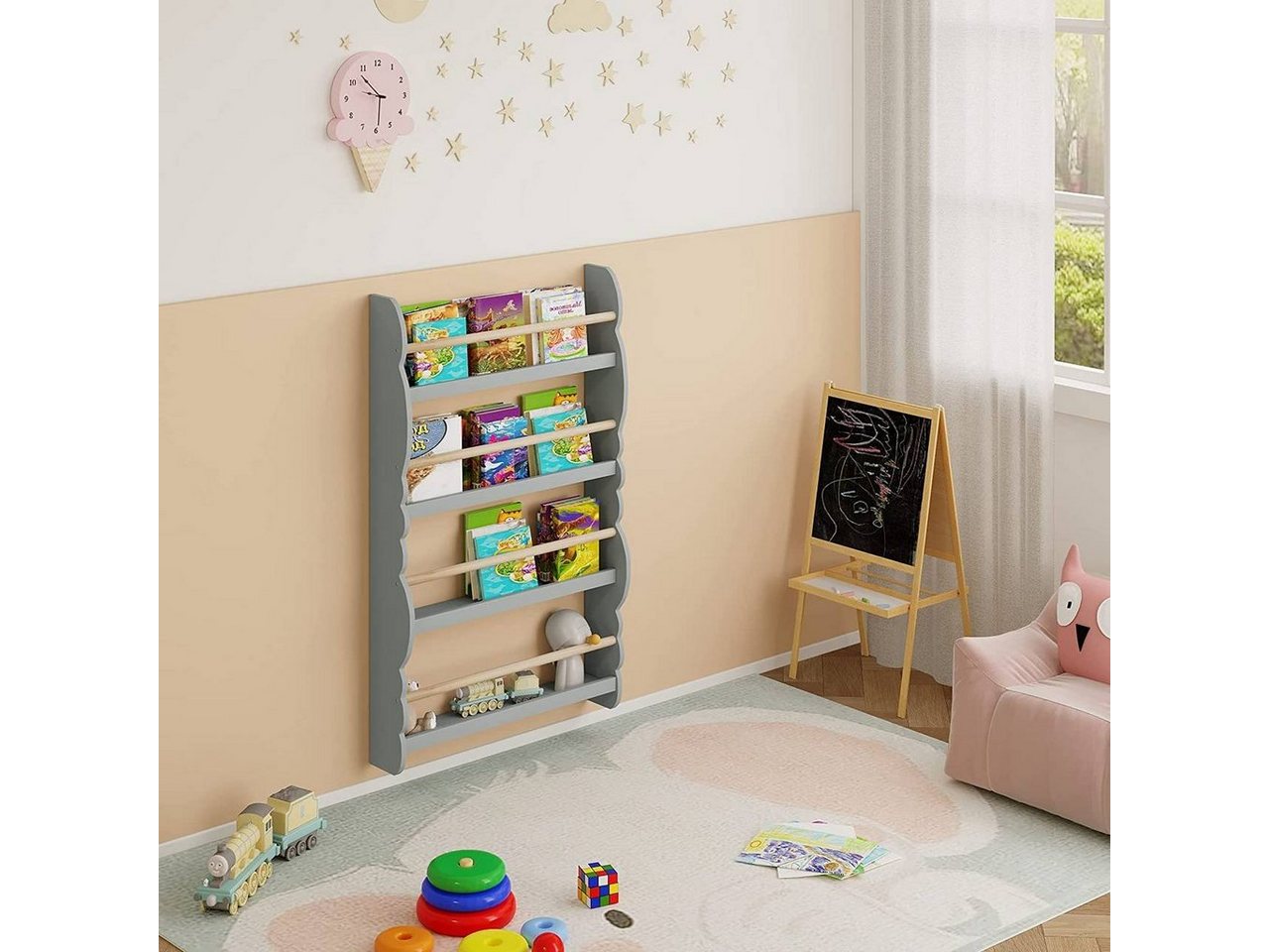Woltu Wandregal, 1-tlg., Kinder Bücherregal, Bücher-Organizer – Bild 5 von 5