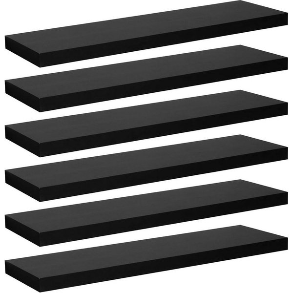 Woltu Wandregal, 6-tlg., Schweberegal Regal Wanddeko aus MDF