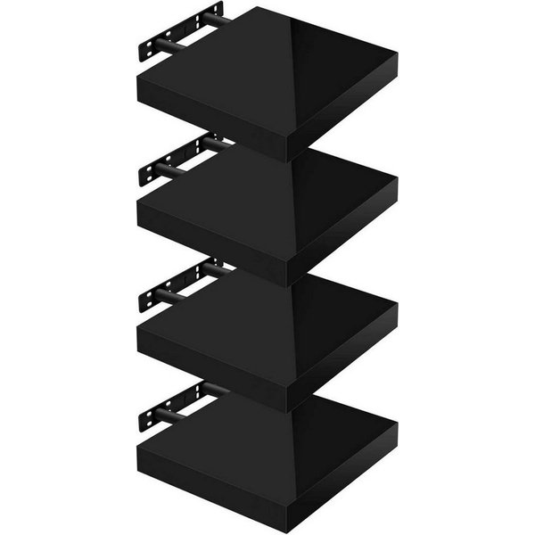 Woltu Wandregal, 4-tlg., Wandboard freischwebend Schweberegal Holz Board