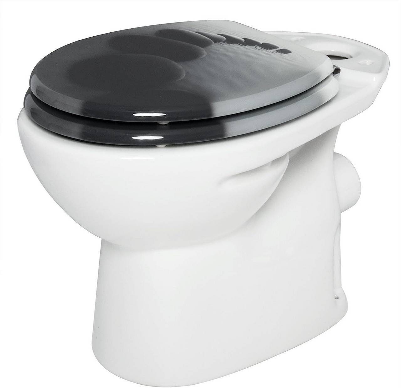 Woltu WC-Sitz (1-St), WC-Sitz MDF Schwarze Steinen mit Absenkautomatik – Bild 2 von 5