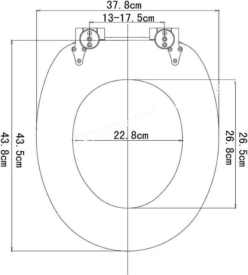 Woltu WC-Sitz (1-St), WC-Sitz MDF Schwarze Steinen mit Absenkautomatik – Bild 3 von 5