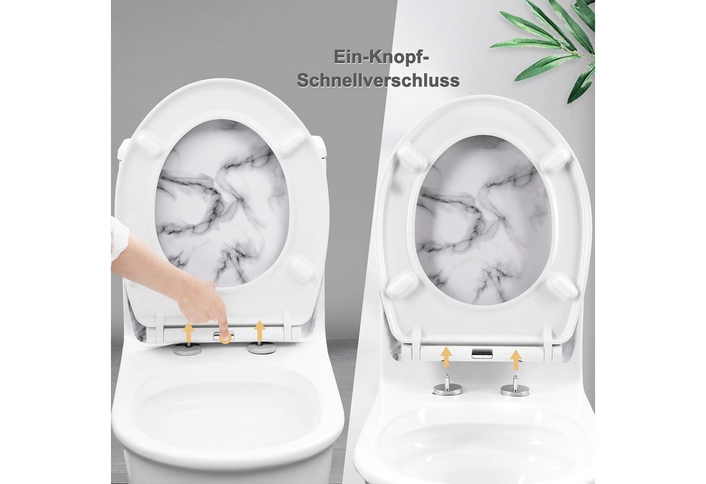 Woltu WC-Sitz (1-St), Toilettendeckel mit Absenkautomatik, 175 kg belastbar – Bild 5 von 5