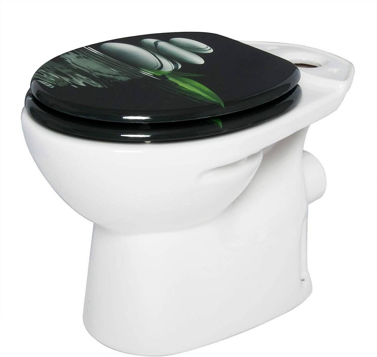 Woltu WC-Sitz (1-St), mit Absenkautomatik, MDF Holzkern, Softclose Scharnier – Bild 2 von 5