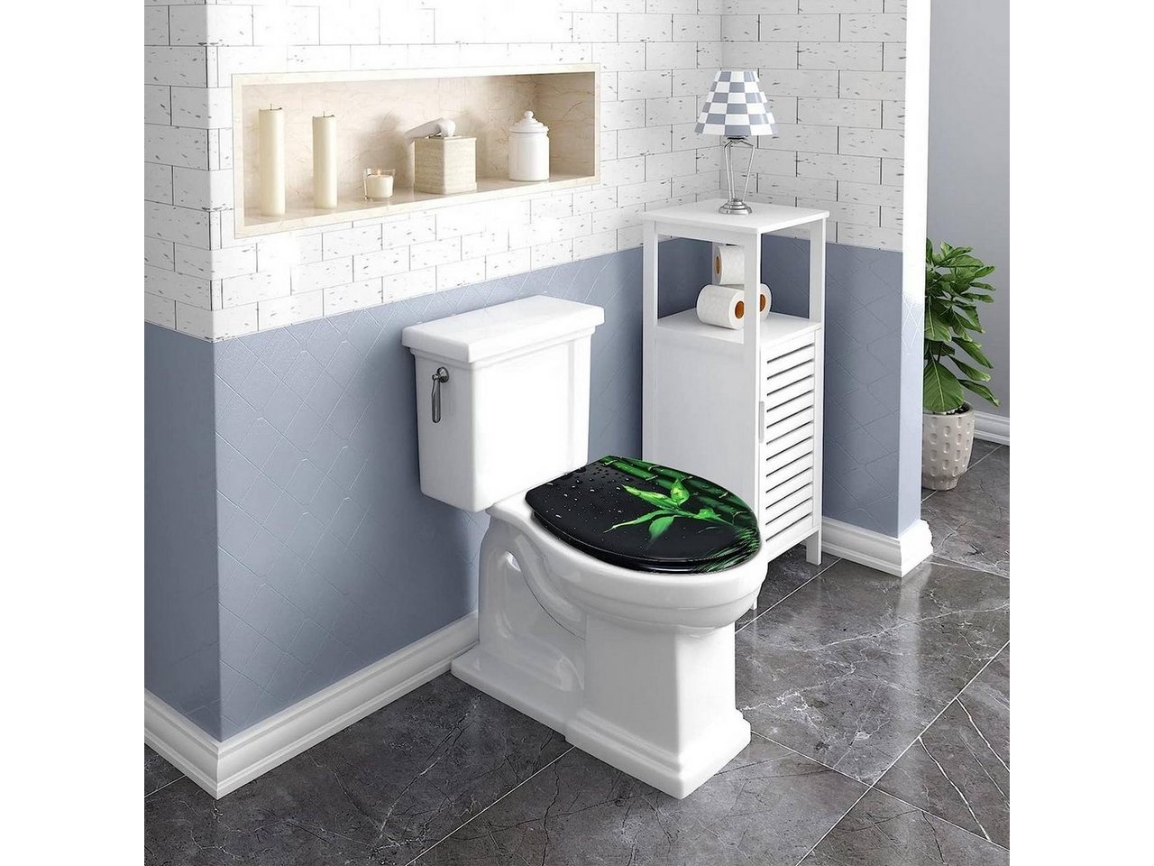Woltu WC-Sitz (1-St), mit Abesenkautomatik, aus Duroplast, Deco Design – Bild 5 von 5