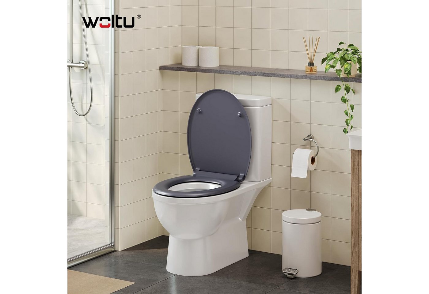 Woltu WC-Sitz (1-St), mit Absenkautomatik Softclose mit Quick Release – Bild 2 von 5