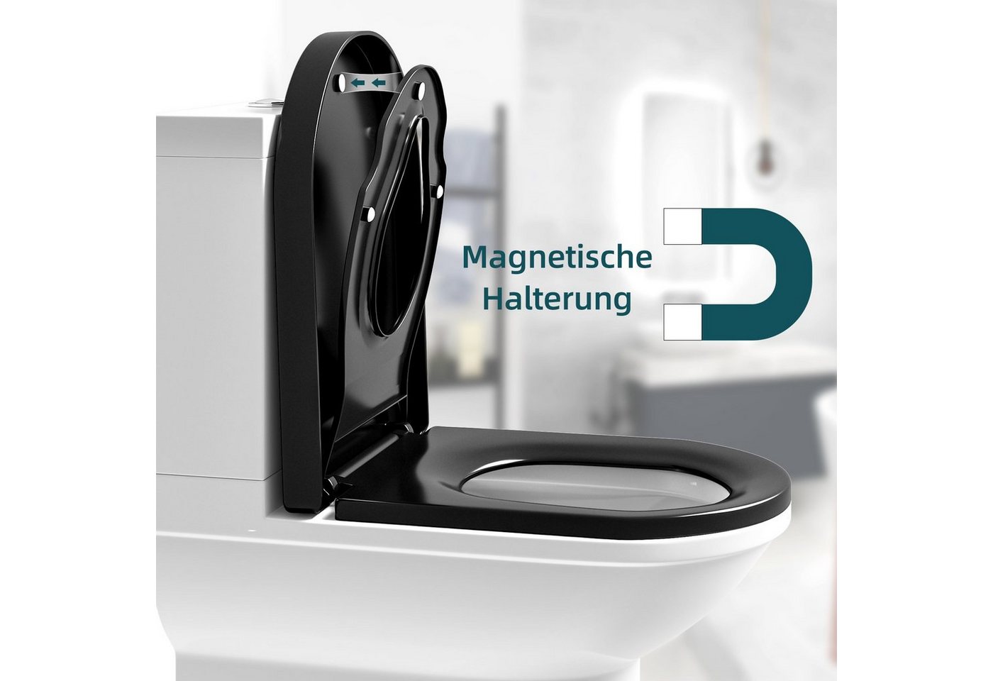 Woltu WC-Sitz (1-St), mit Kindersitz, Familie Klodeckel mit Absenkautomatik – Bild 2 von 5